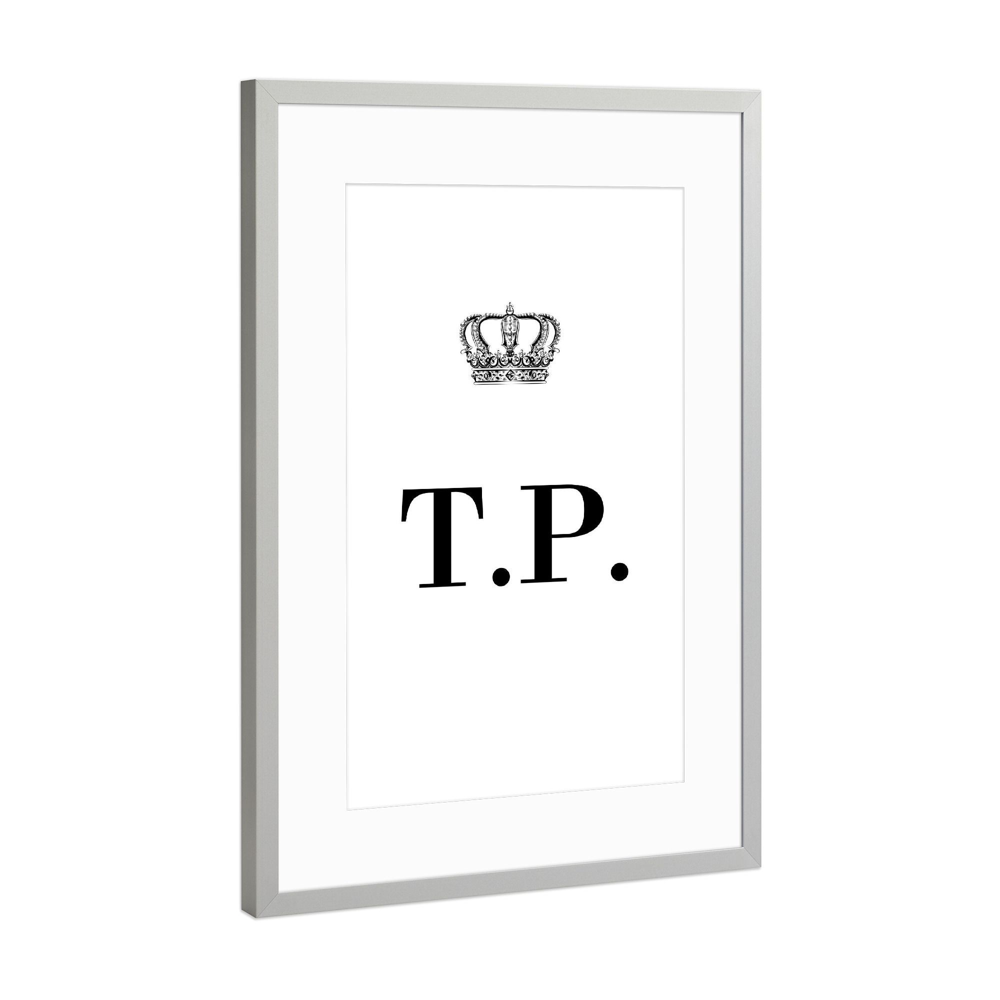 Poster mit Rahmen Silber "King TP" artboxONE - Schwarzweiß,Buchstaben