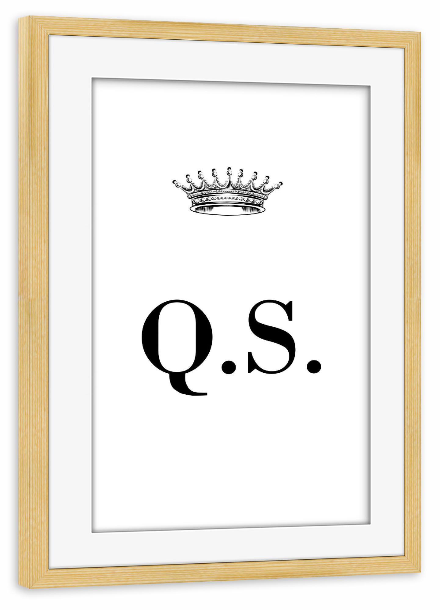 Poster mit Rahmen kiefer "Queen QS" artboxONE - Schwarzweiß,Buchstaben