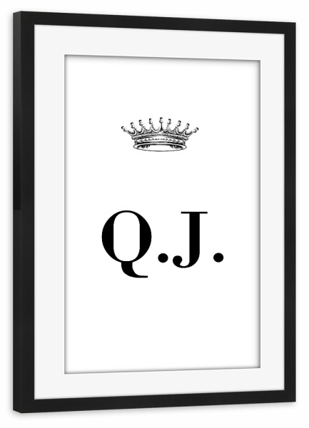 Poster mit Rahmen schwarz "Queen QJ" artboxONE - Schwarzweiß,Buchstaben