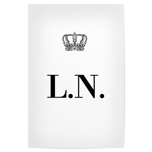 Poster "King LN" artboxONE - Schwarzweiß,Buchstaben