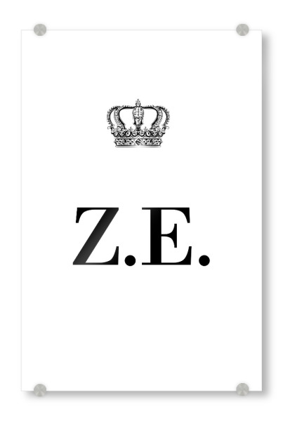 Acrylglasbild "King ZE" artboxONE - Schwarzweiß,Buchstaben