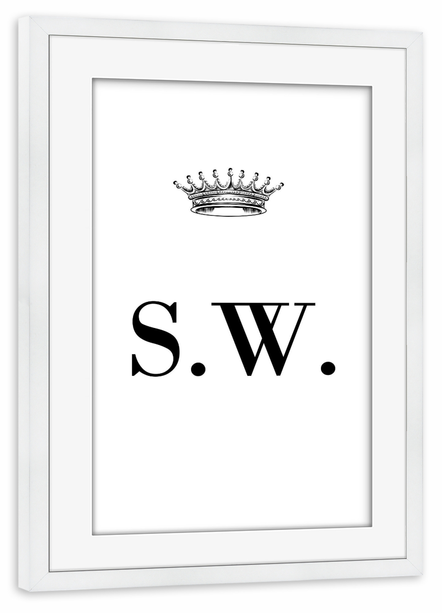 Poster mit Rahmen weiß "Queen SW" artboxONE - Schwarzweiß,Buchstaben