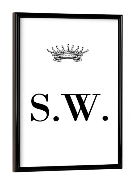 Poster mit schwarzem Rahmen "Queen SW" artboxONE - Schwarzweiß,Buchstaben