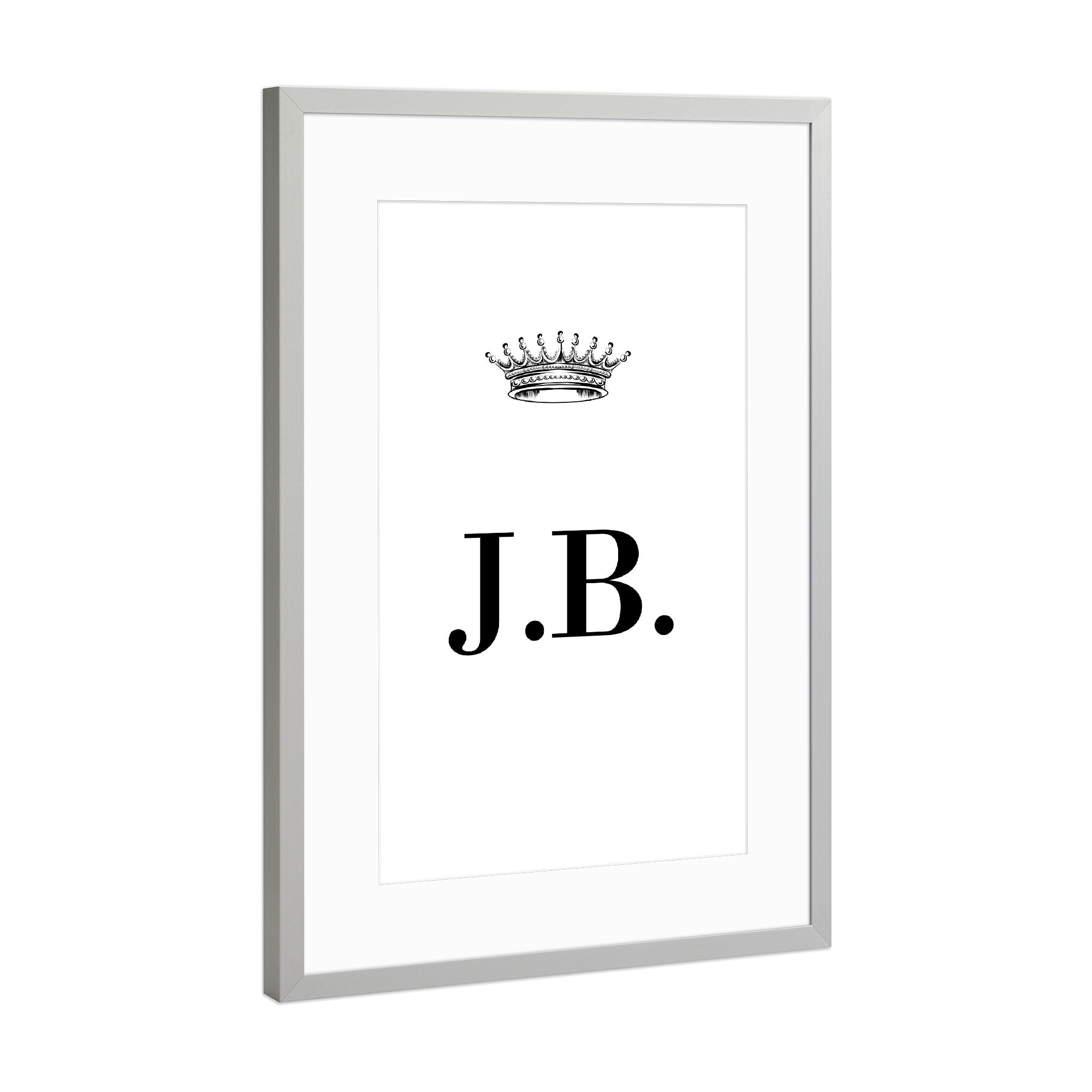 Poster mit Rahmen Silber "Queen JB" artboxONE - Schwarzweiß,Buchstaben