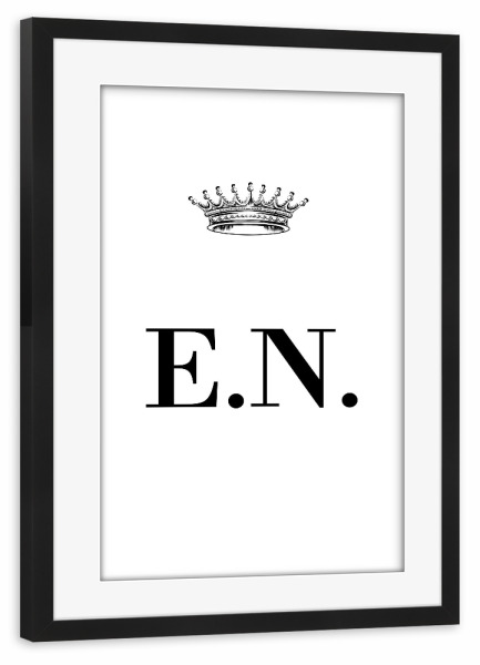 Poster mit Rahmen schwarz "Queen EN" artboxONE - Schwarzweiß,Buchstaben