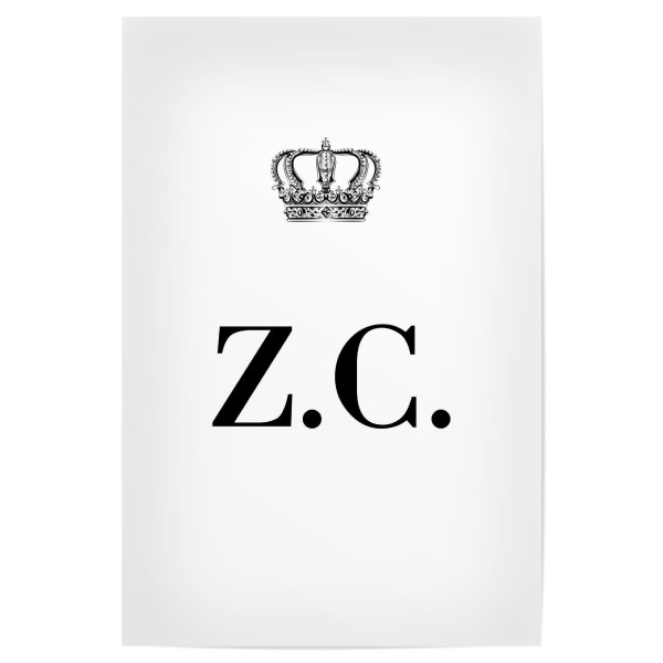 Poster "King ZC" artboxONE - Schwarzweiß,Buchstaben