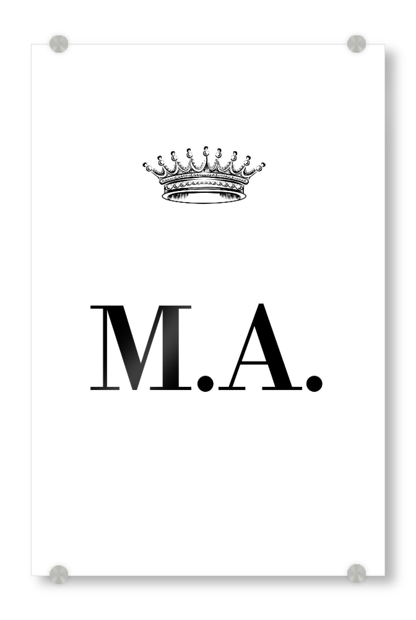 Acrylglasbild "Queen MA" artboxONE - Schwarzweiß,Buchstaben
