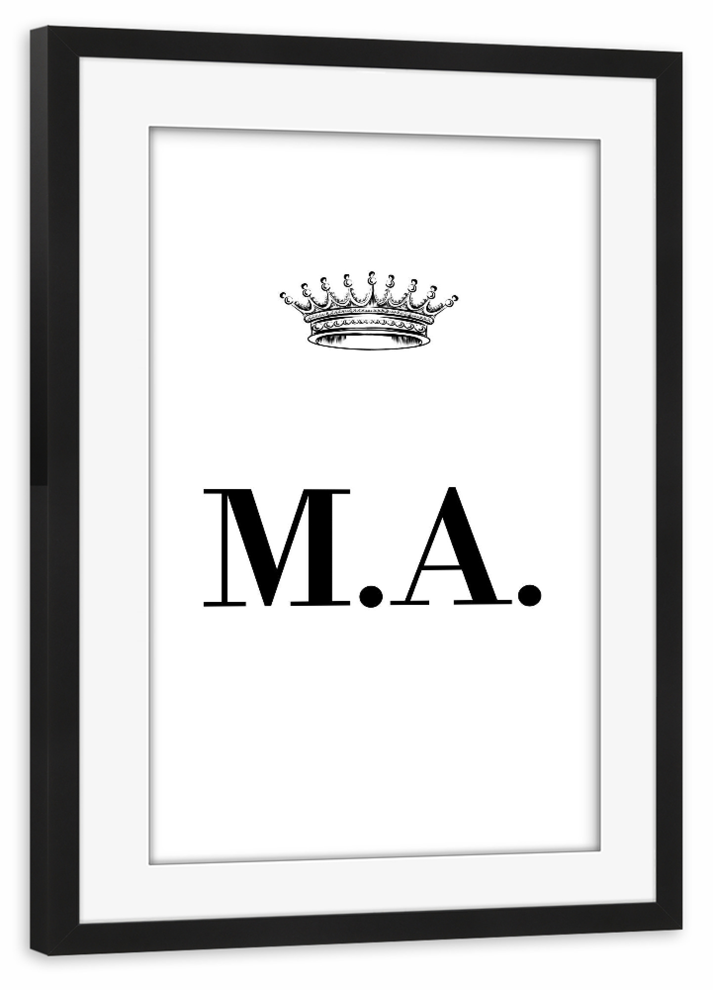 Poster mit Rahmen schwarz "Queen MA" artboxONE - Schwarzweiß,Buchstaben