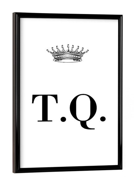 Poster mit schwarzem Rahmen "Queen TQ" artboxONE - Schwarzweiß,Buchstaben