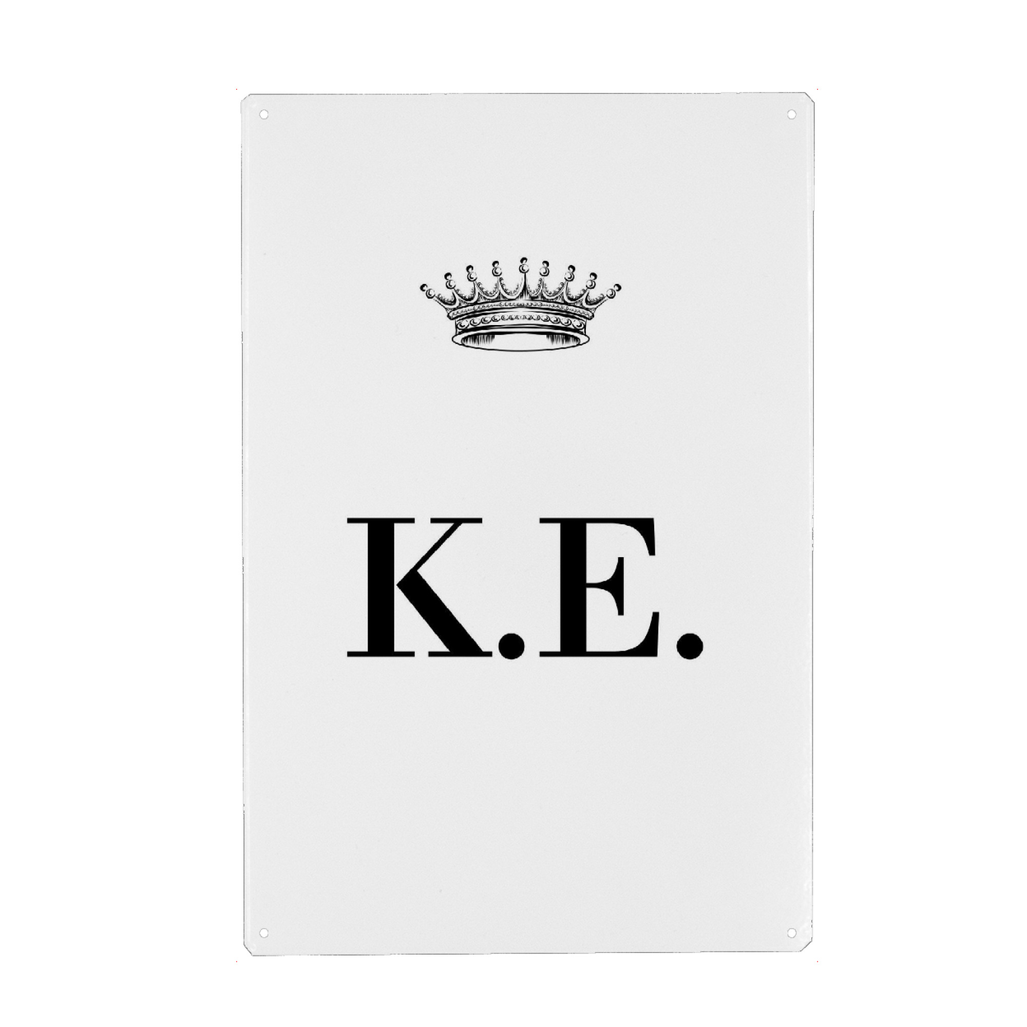 Metall Poster "Queen KE" artboxONE - Schwarzweiß,Buchstaben