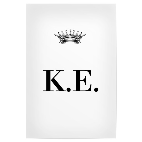 Poster 30x20 cm "Queen KE" artboxONE - Schwarzweiß,Buchstaben