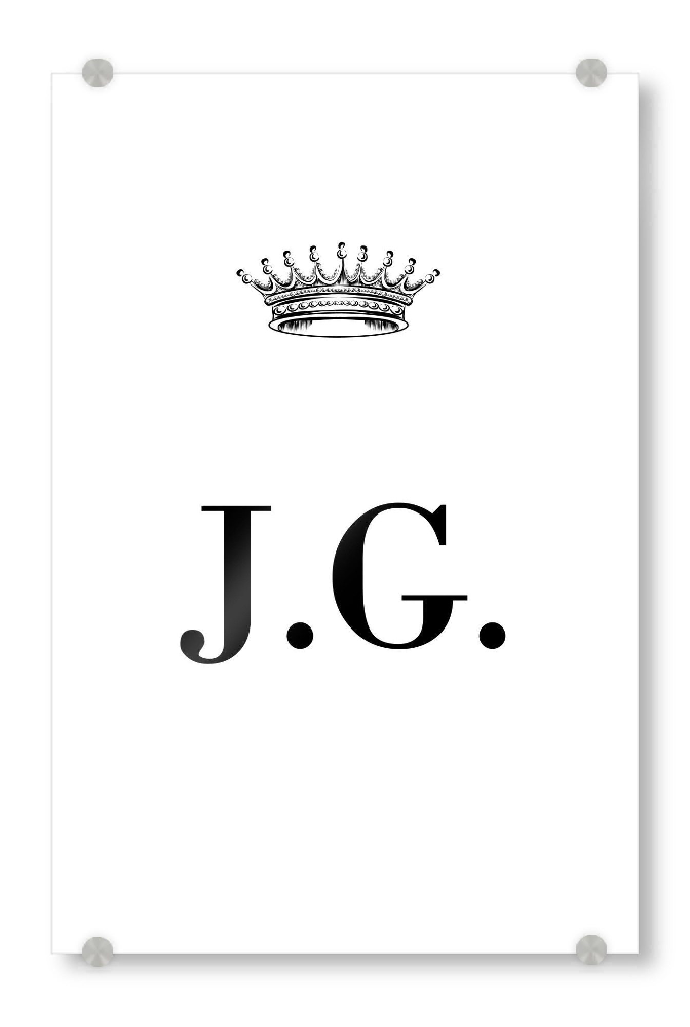 Acrylglasbild "Queen JG" artboxONE - Schwarzweiß,Buchstaben