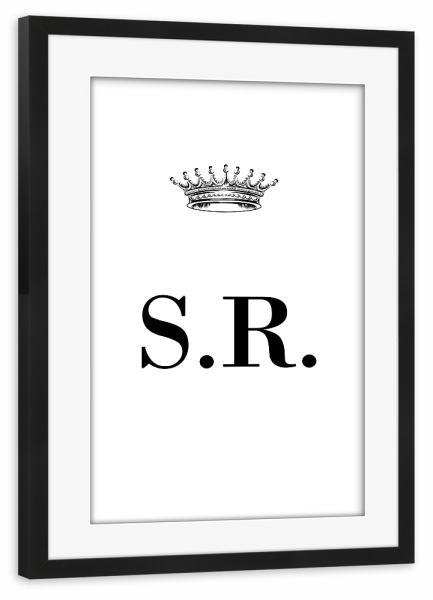 Poster mit Rahmen schwarz "Queen SR" artboxONE - Schwarzweiß,Buchstaben