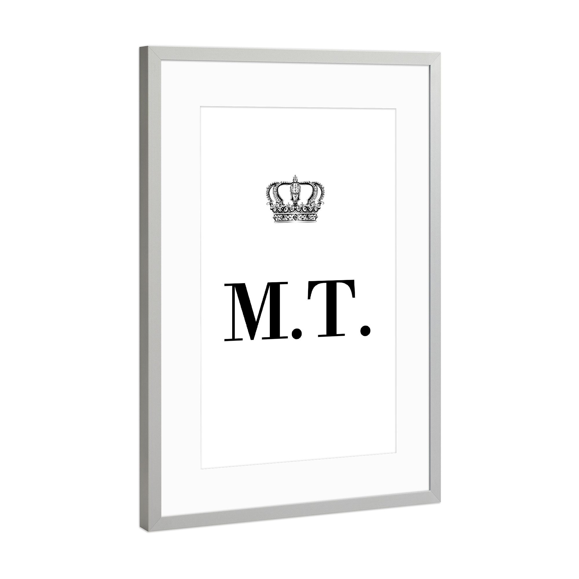 Poster mit Rahmen Silber "King MT" artboxONE - Schwarzweiß,Buchstaben