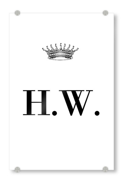 Acrylglasbild "Queen HW" artboxONE - Schwarzweiß,Buchstaben