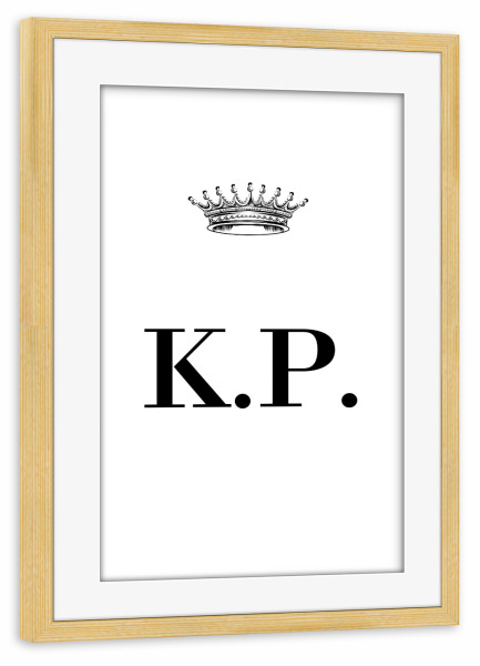 Poster mit Rahmen kiefer "Queen KP" artboxONE - Schwarzweiß,Buchstaben