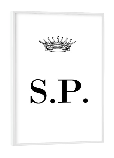 Poster mit weißem Rahmen "Queen SP" artboxONE - Schwarzweiß,Buchstaben