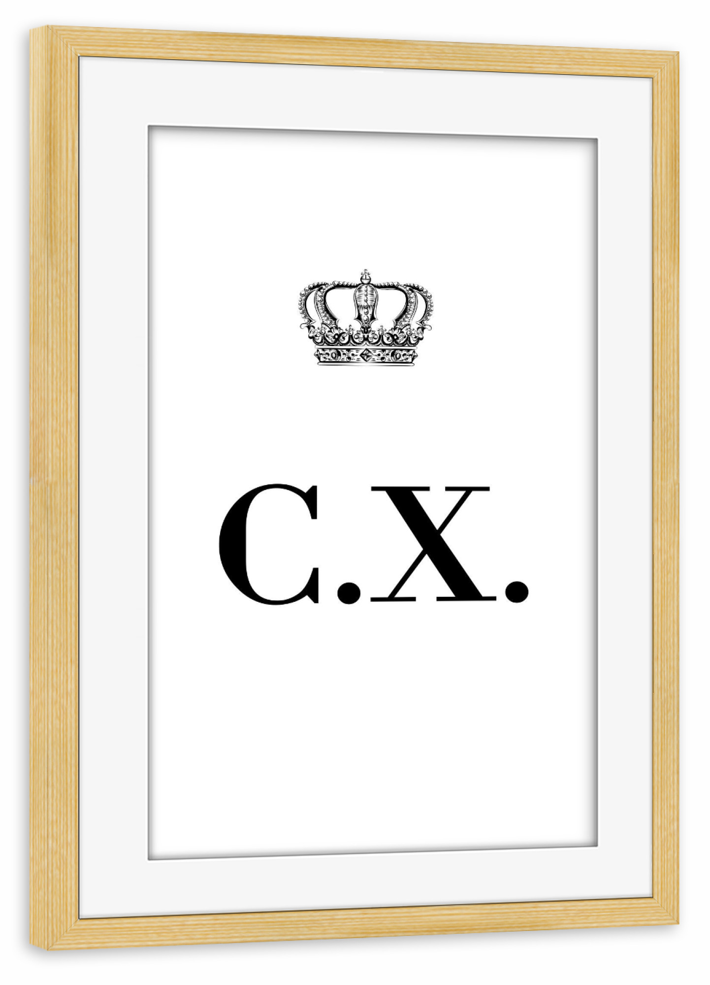 Poster mit Rahmen kiefer "King CX" artboxONE - Schwarzweiß,Buchstaben
