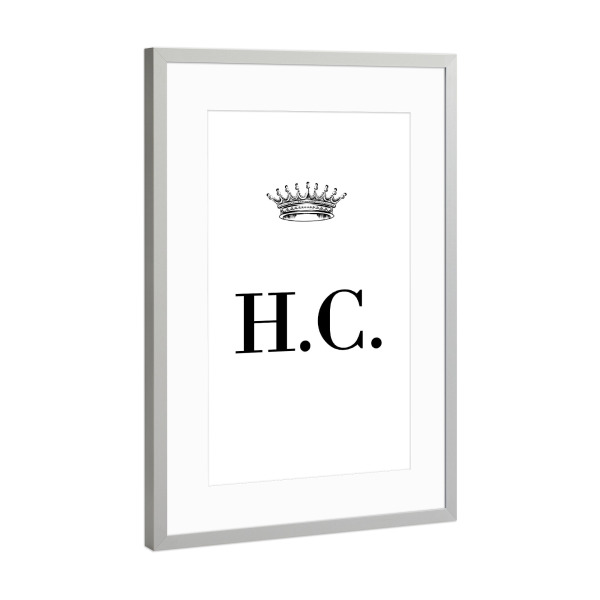Poster mit Rahmen Silber "Queen HC" artboxONE - Schwarzweiß,Buchstaben