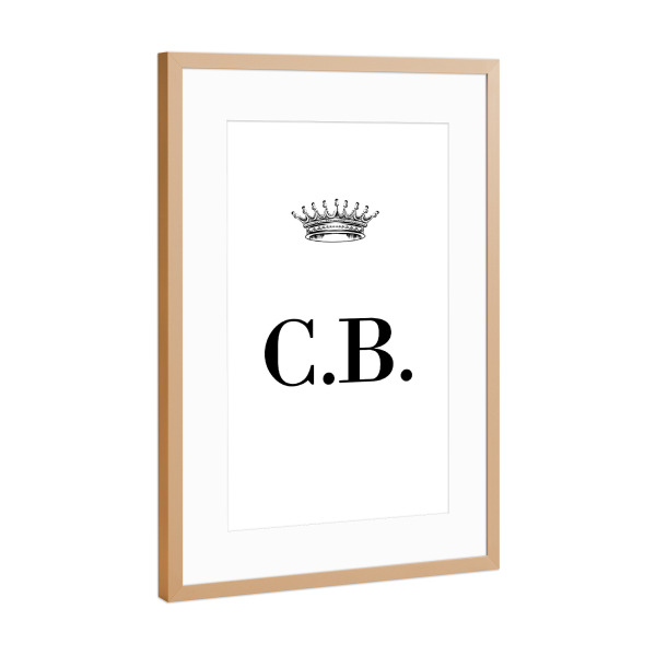 Poster mit Rahmen Kupfer "Queen CB" artboxONE - Schwarzweiß,Buchstaben