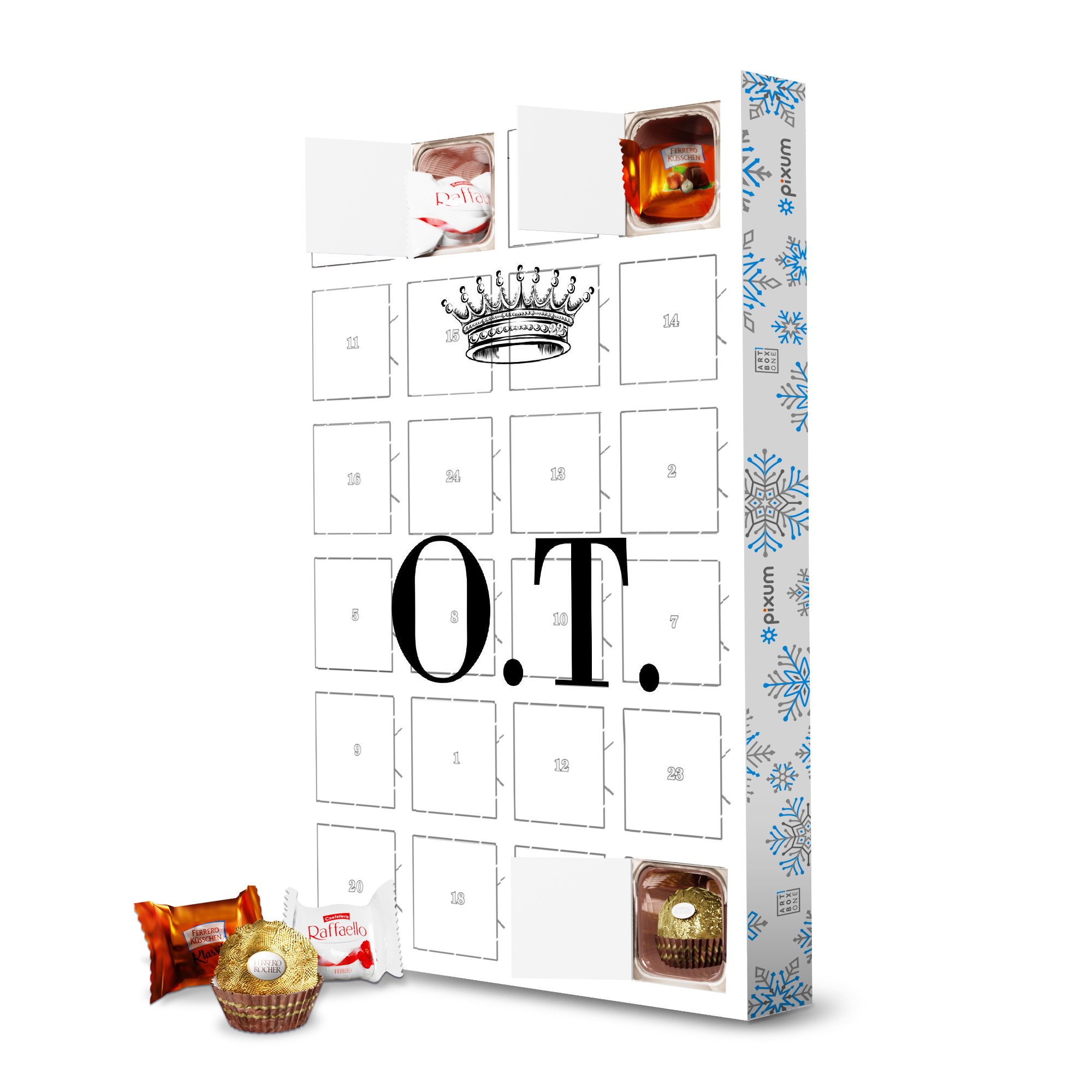 Adventskalender mit Ferrero Pralinen Queen OT artboxONE Adventskalender Schwarzweiß