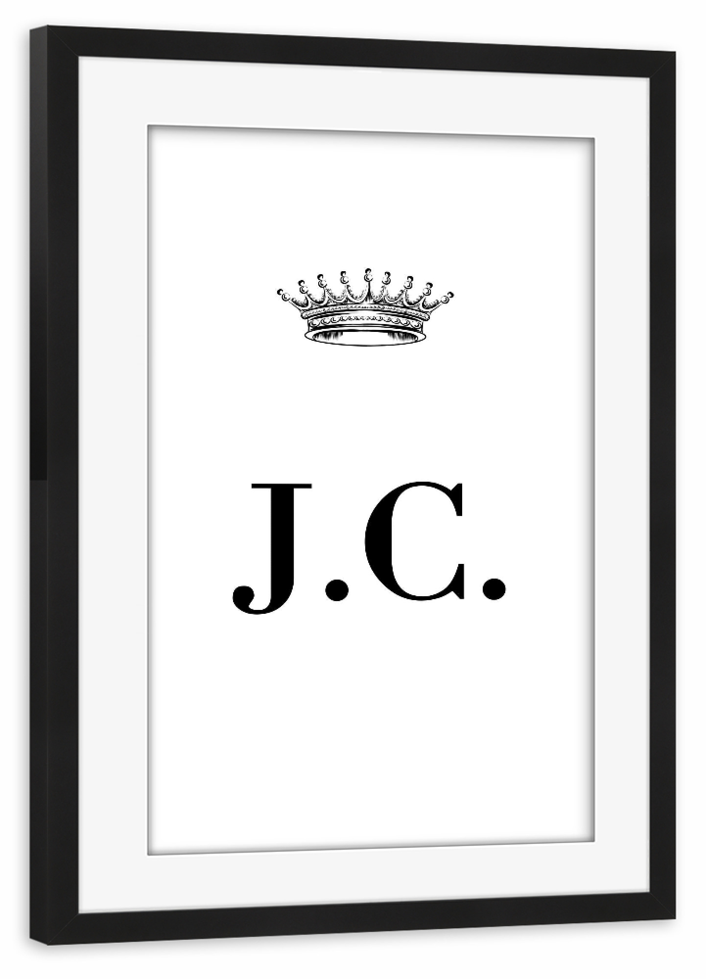 Poster mit Rahmen schwarz "Queen JC" artboxONE - Schwarzweiß,Buchstaben