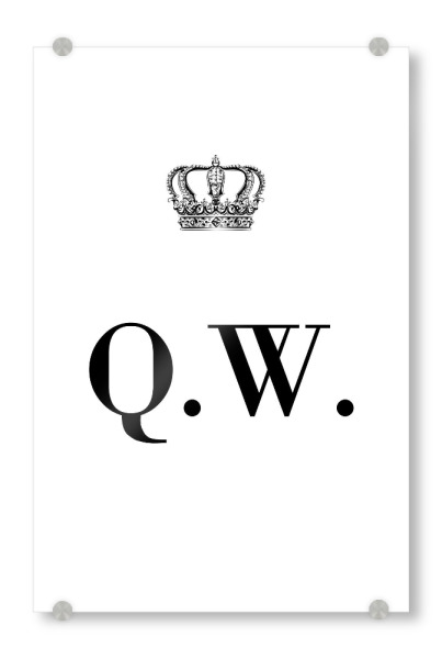 Acrylglasbild "King QW" artboxONE - Schwarzweiß,Buchstaben