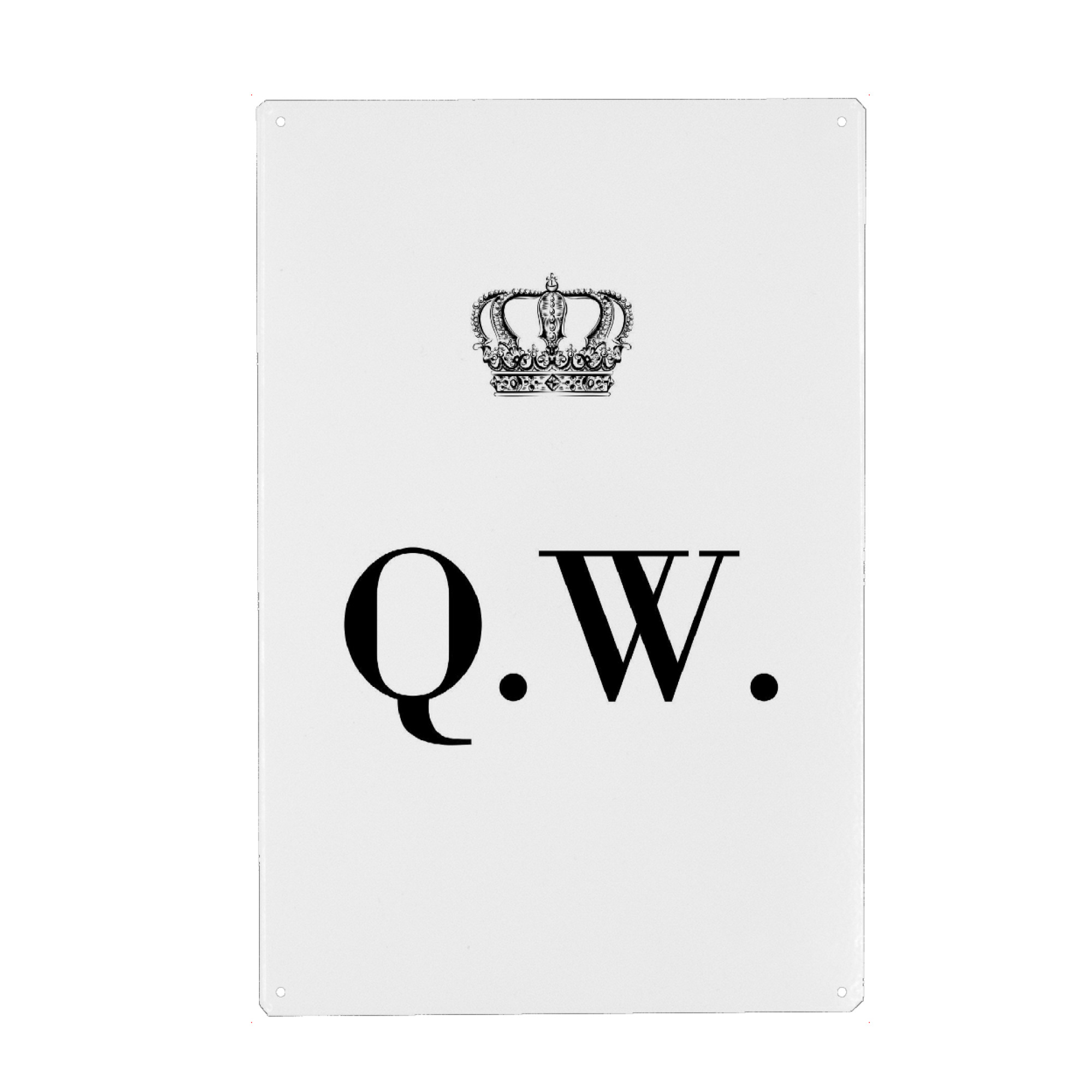 Metall Poster "King QW" artboxONE - Schwarzweiß,Buchstaben