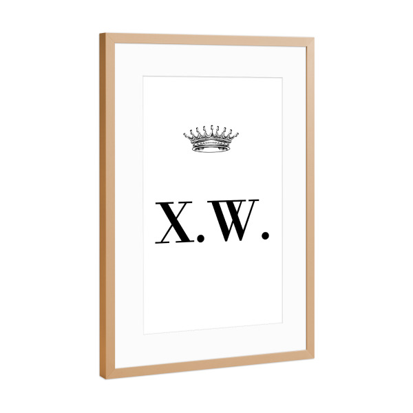 Poster mit Rahmen Kupfer "Queen XW" artboxONE - Schwarzweiß,Buchstaben