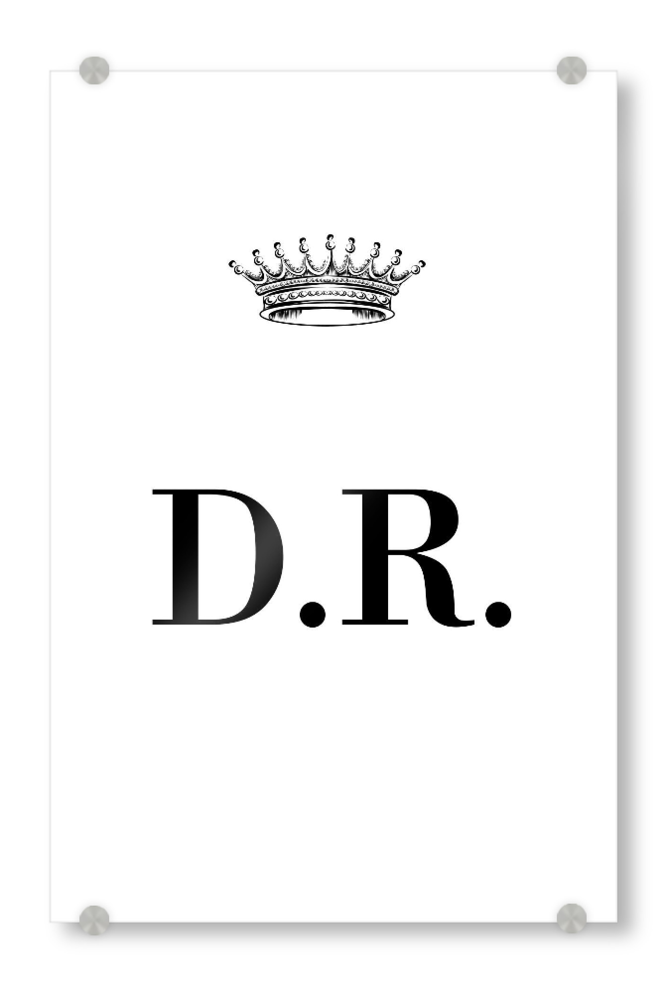 Acrylglasbild "Queen DR" artboxONE - Schwarzweiß,Buchstaben
