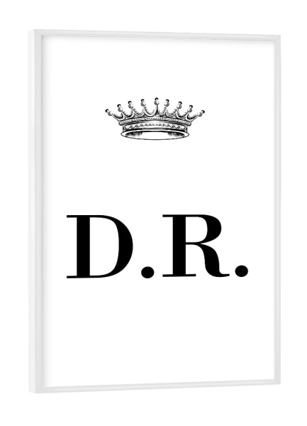 Poster mit weißem Rahmen "Queen DR" artboxONE - Schwarzweiß,Buchstaben