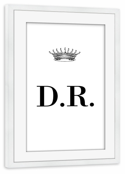 Poster mit Rahmen weiß "Queen DR" artboxONE - Schwarzweiß,Buchstaben