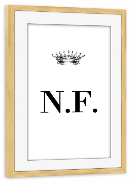 Poster mit Rahmen kiefer "Queen NF" artboxONE - Schwarzweiß,Buchstaben