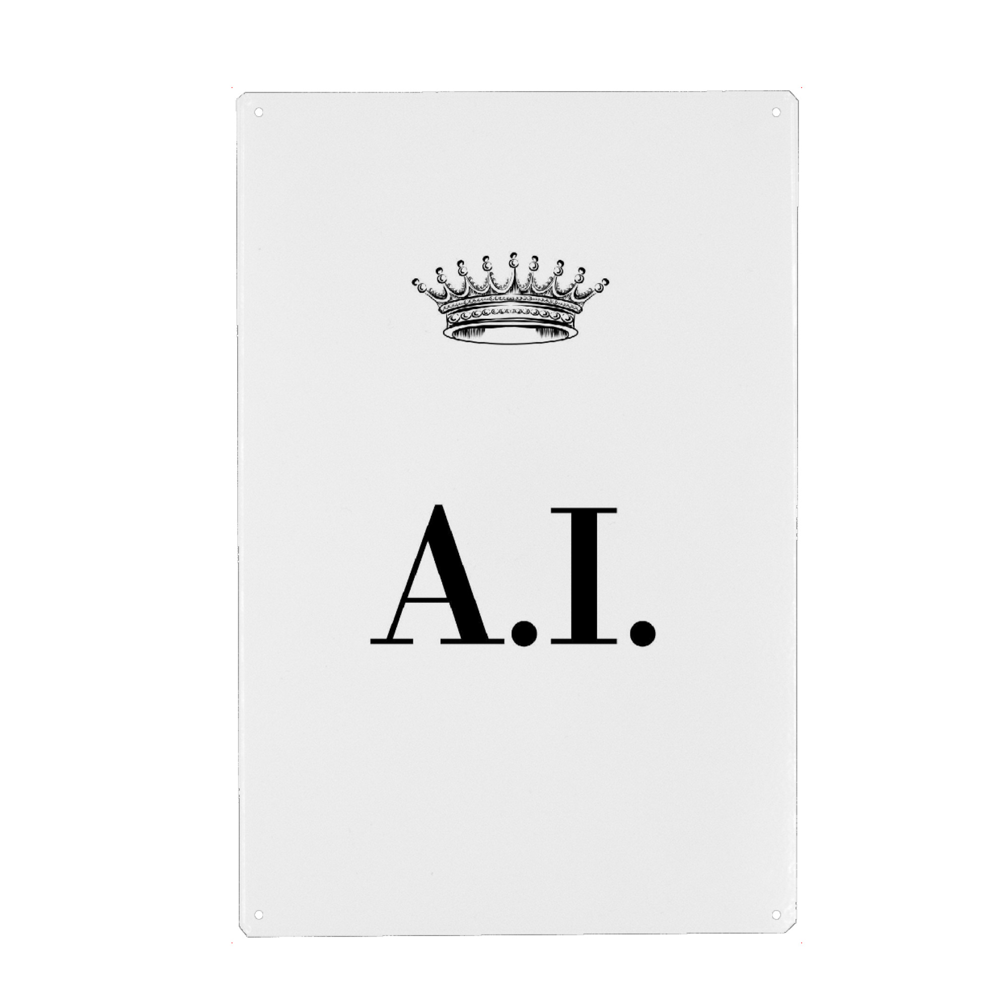 Metall Poster "Queen AI" artboxONE - Schwarzweiß,Buchstaben