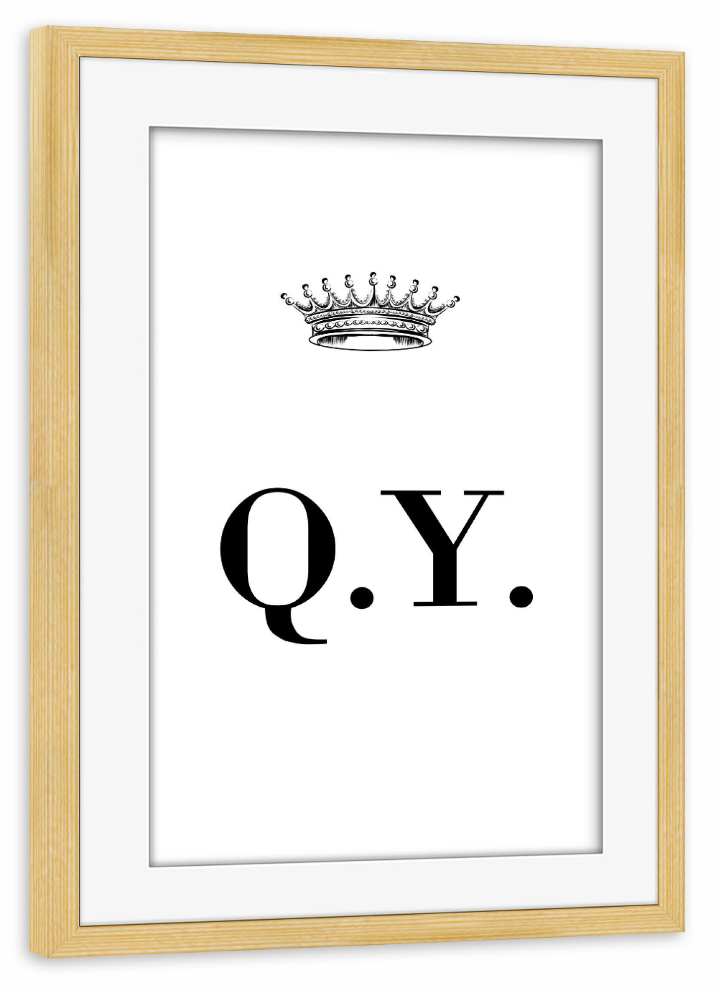 Poster mit Rahmen kiefer "Queen QY" artboxONE - Schwarzweiß,Buchstaben