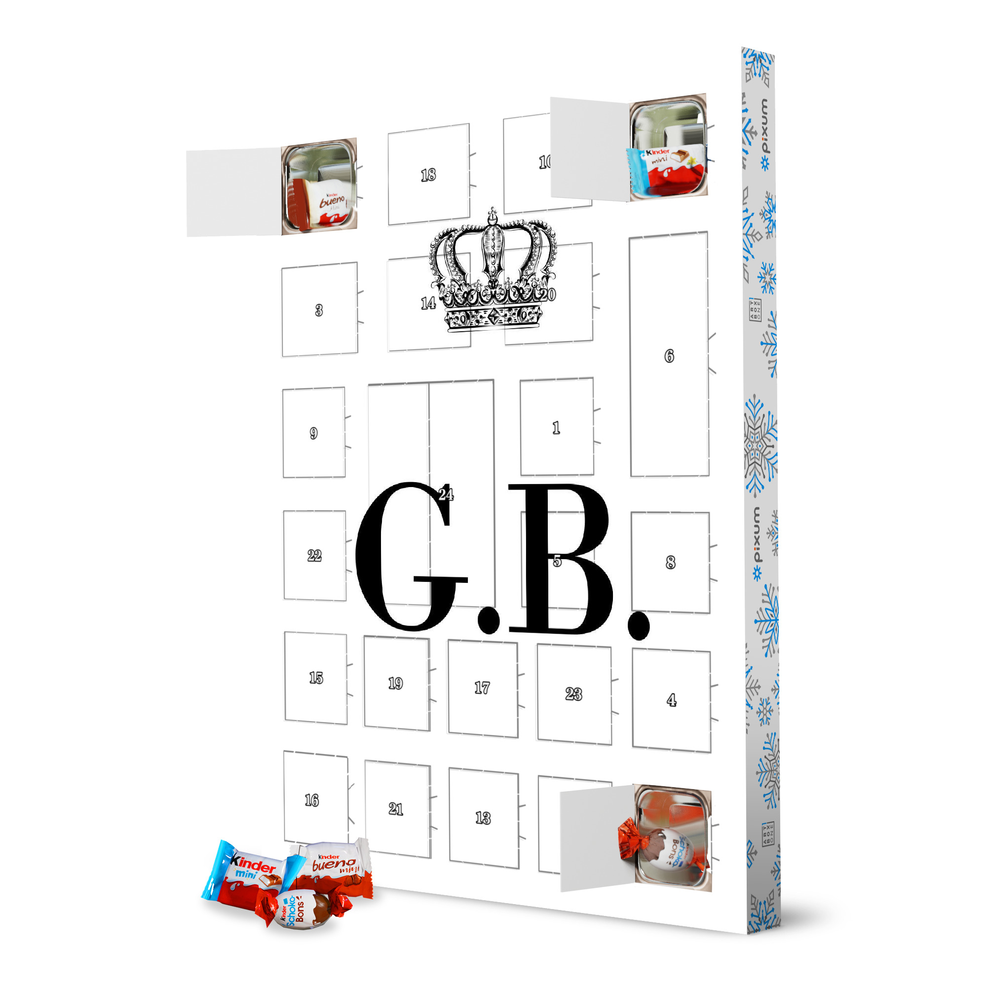 Adventskalender XXL mit Produkten von Kinder King GB artboxONE Adventskalender Schwarzweiß