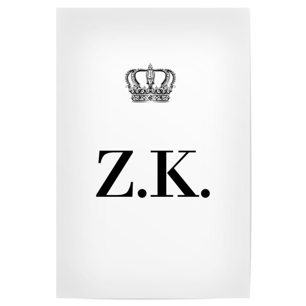 Poster 30x20 cm "King ZK" artboxONE - Schwarzweiß,Buchstaben
