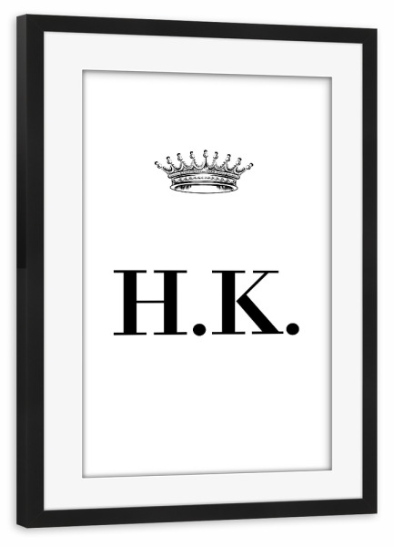 Poster mit Rahmen schwarz "Queen HK" artboxONE - Schwarzweiß,Buchstaben