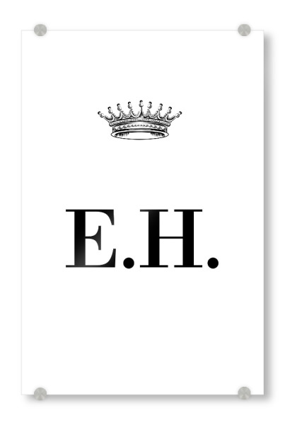 Acrylglasbild "Queen EH" artboxONE - Schwarzweiß,Buchstaben