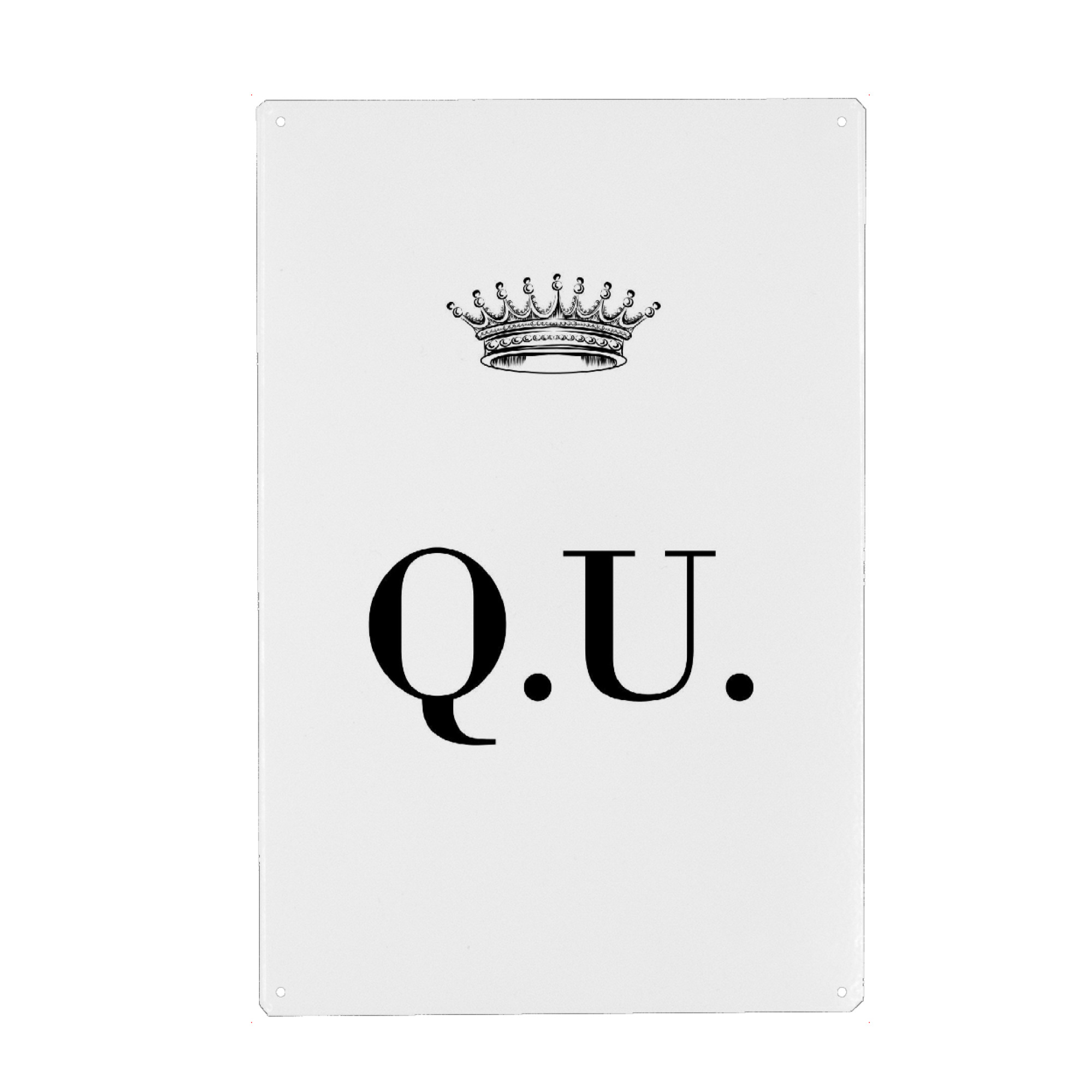 Holzbild "Queen QU" artboxONE - Schwarzweiß,Buchstaben