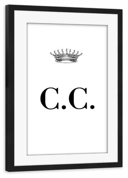 Poster mit Rahmen schwarz "Queen CC" artboxONE - Schwarzweiß,Buchstaben