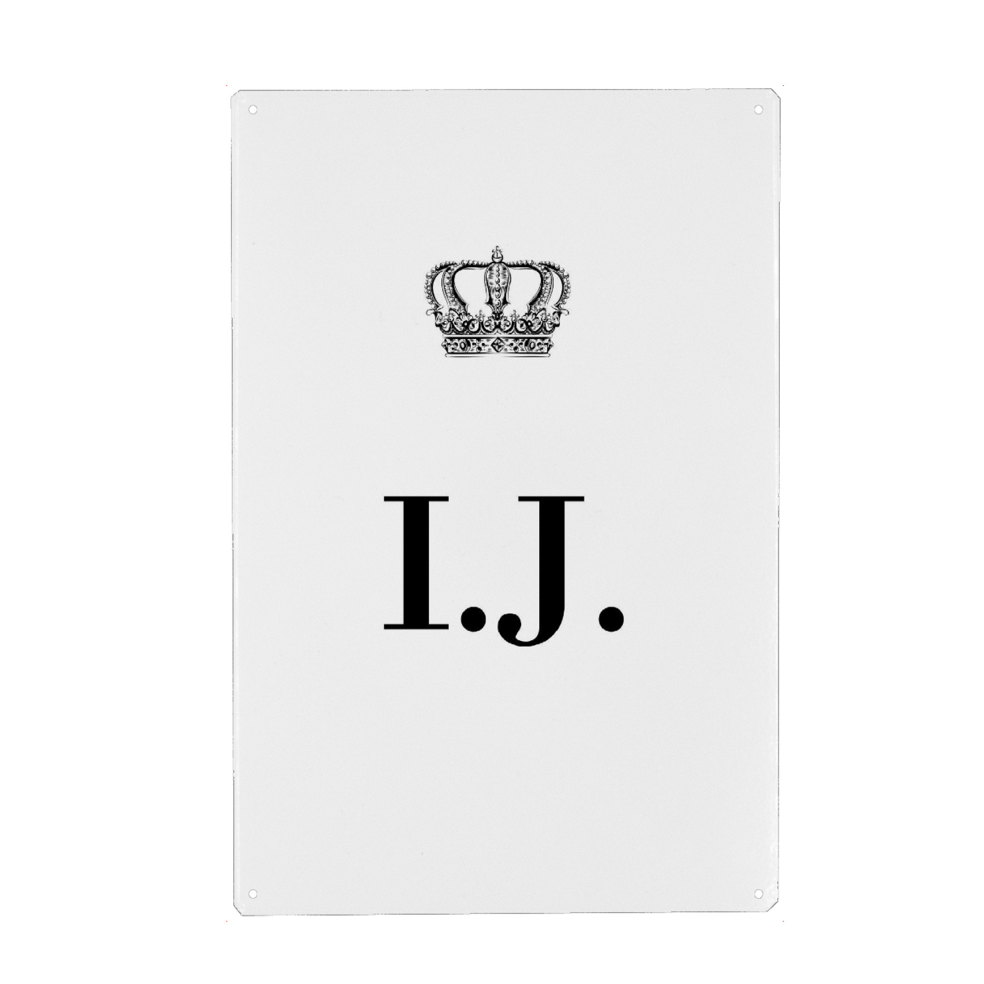 Metall Poster "King IJ" artboxONE - Schwarzweiß,Buchstaben