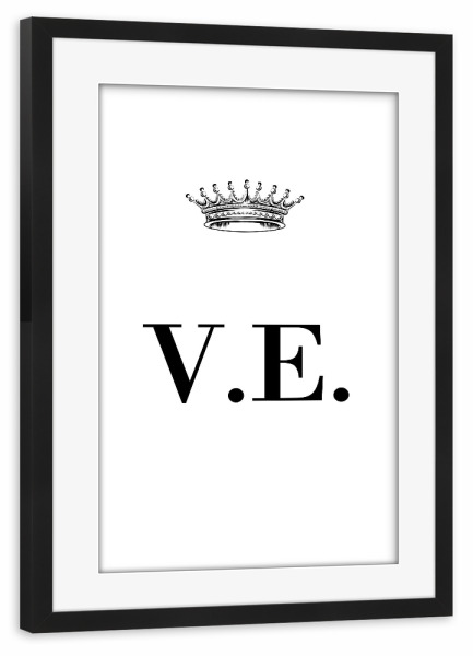 Poster mit Rahmen schwarz "Queen VE" artboxONE - Schwarzweiß,Buchstaben