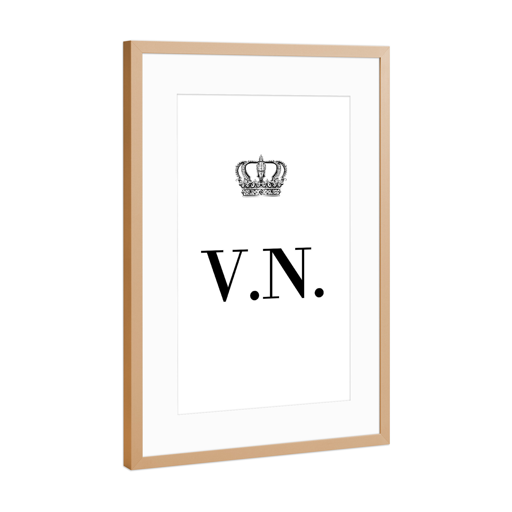 Poster mit Rahmen Kupfer "King VN" artboxONE - Schwarzweiß,Buchstaben