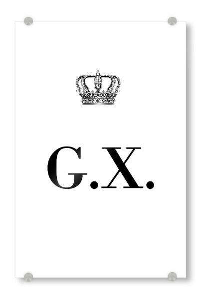 Acrylglasbild "King GX" artboxONE - Schwarzweiß,Buchstaben