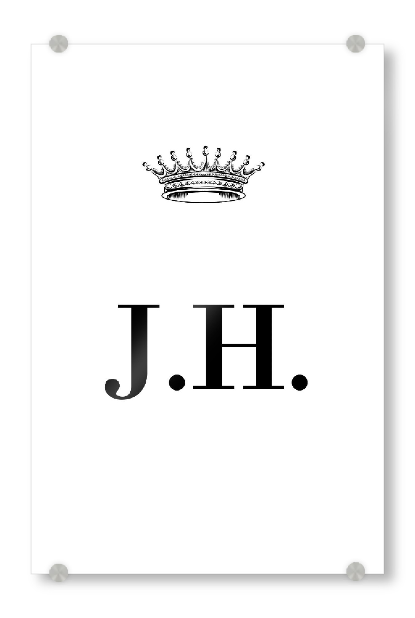 Acrylglasbild "Queen JH" artboxONE - Schwarzweiß,Buchstaben
