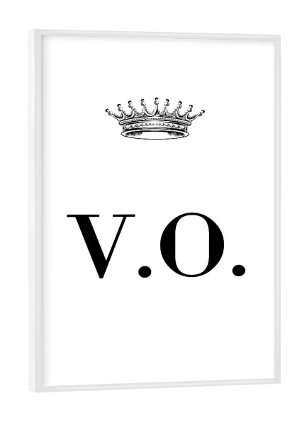 Poster mit weißem Rahmen "Queen VO" artboxONE - Schwarzweiß,Buchstaben
