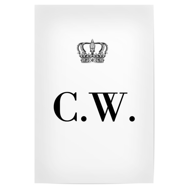 Poster 30x20 cm "King CW" artboxONE - Schwarzweiß,Buchstaben
