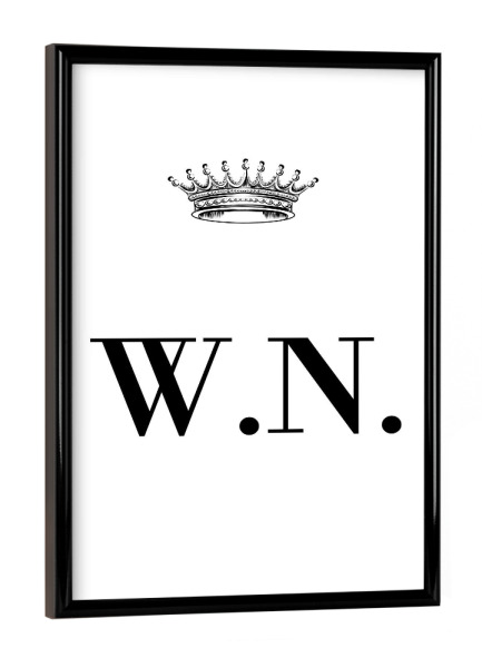 Poster mit schwarzem Rahmen "Queen WN" artboxONE - Schwarzweiß,Buchstaben