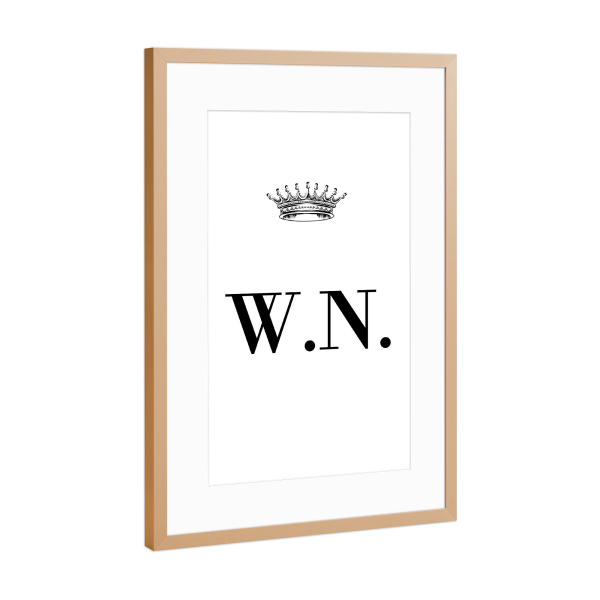 Poster mit Rahmen Kupfer "Queen WN" artboxONE - Schwarzweiß,Buchstaben